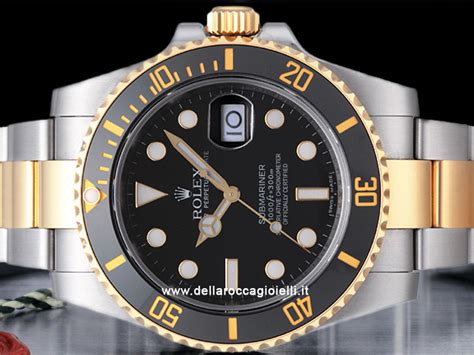 rolex submariner acciaio e oro quadrante nero|rolex submersible ceramica.